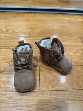 Kids Brown Suede Lined UGG Boots
